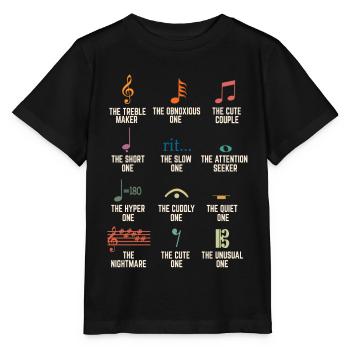 Musiknoten, Musiker - Stanley/Stella Kinder T-Shirt MINI CREATOR  - Schwarz - Vorne - Mikhail (115cm)