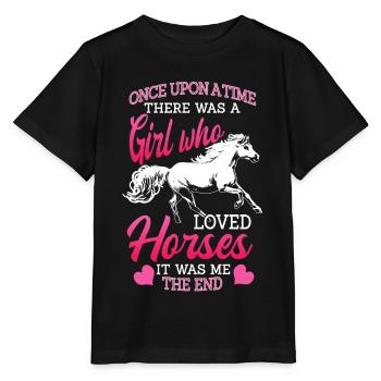 Cheval, chevaux, filles et chevaux - T-shirt bio MINI CREATOR Stanley/Stella Enfant - noir - Devant - Mikhail (115cm)