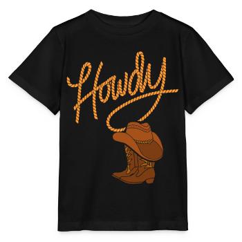 Bonjour Cowboy Western - T-shirt bio MINI CREATOR Stanley/Stella Enfant - noir - Devant - Mikhail (115cm)