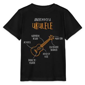 Anatomie d’un ukulélé - T-shirt bio MINI CREATOR Stanley/Stella Enfant - noir - Devant - Mikhail (115cm)