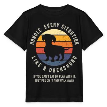 Dackel, Weiner Hundeliebhaber - Stanley/Stella Kinder T-Shirt MINI CREATOR  - Schwarz - Vorne - Mikhail (115cm)