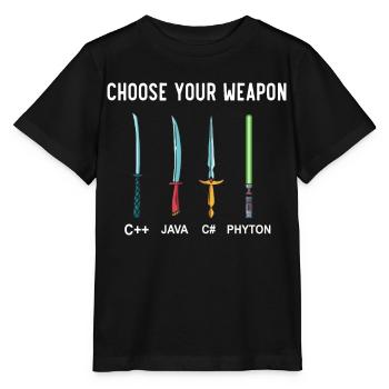 PHYTON PROGRAMMER Programmation Encodage d’encodeur - T-shirt bio MINI CREATOR Stanley/Stella Enfant - noir - Devant - Mikhail (115cm)