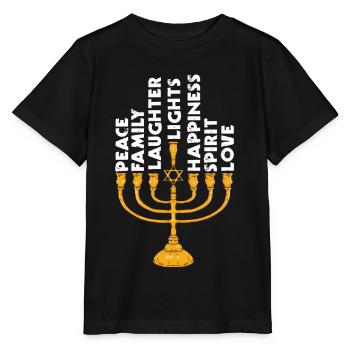 Friedensfamilie Jüdisch, Hanukah, Chanukka - Stanley/Stella Kinder T-Shirt MINI CREATOR  - Schwarz - Vorne - Mikhail (115cm)