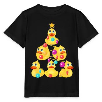 Gummi Ente Weihnachtsbaum - Stanley/Stella Kinder T-Shirt MINI CREATOR  - Schwarz - Vorne - Mikhail (115cm)