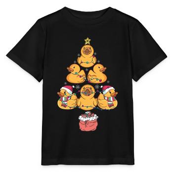 Gummi Ente Weihnachtsbaum - Stanley/Stella Kinder T-Shirt MINI CREATOR  - Schwarz - Vorne - Mikhail (115cm)