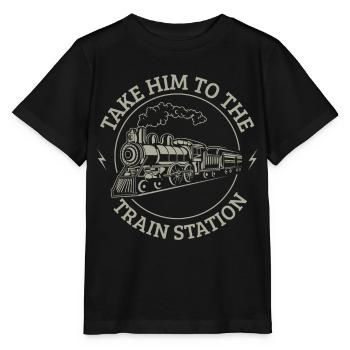Take it to the train station - Stanley/Stella MINI CREATOR Kids’ T-Shirt - black - Front - Mikhail (115cm)