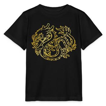 Chinese dragon - Stanley/Stella MINI CREATOR Kids’ T-Shirt - black - Front - Mikhail (115cm)