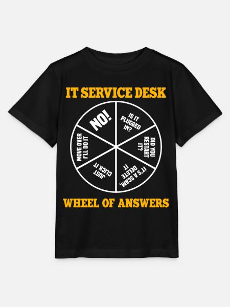It Service Desk Roue des réponses - T-shirt bio MINI CREATOR Stanley/Stella Enfant - noir