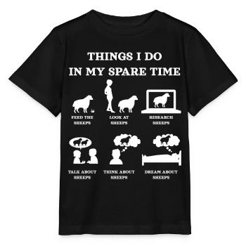 Sheep, sheep lovers, sheep - Stanley/Stella MINI CREATOR Kids’ T-Shirt - black - Front - Mikhail (115cm)