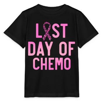 Last day of chemo, cancer awareness - Stanley/Stella MINI CREATOR Kids’ T-Shirt - black - Front - Mikhail (115cm)