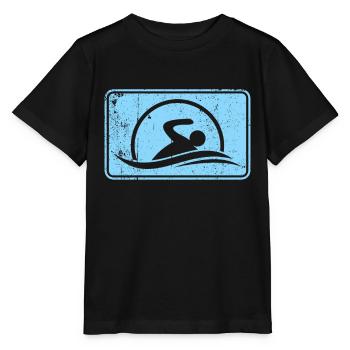 Logo du nageur nageur - T-shirt bio MINI CREATOR Stanley/Stella Enfant - noir - Devant - Mikhail (115cm)