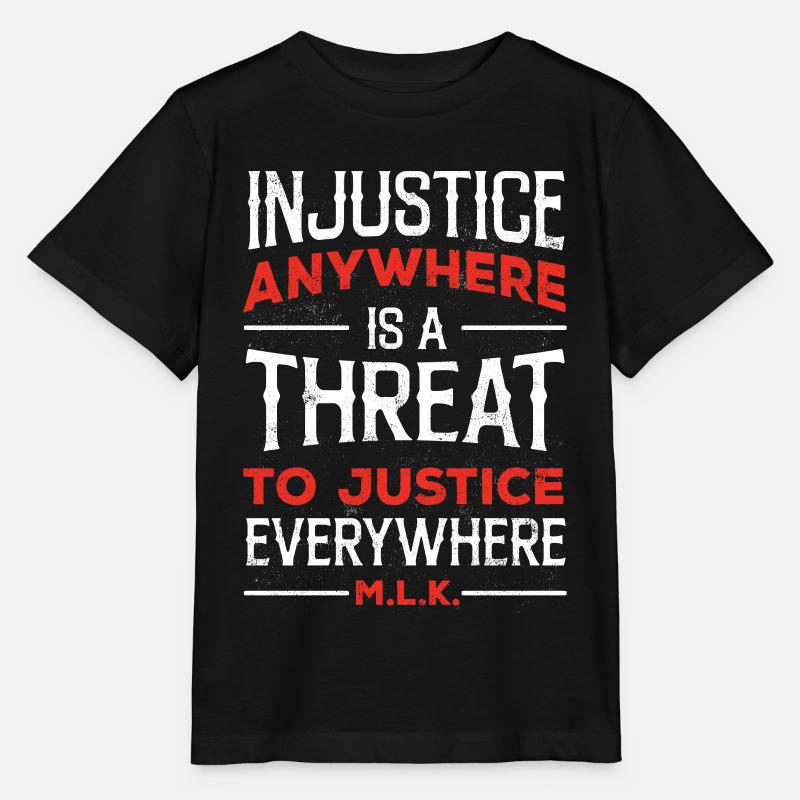 L’injustice, une menace pour la justice - T-shirt bio MINI CREATOR Stanley/Stella Enfant - noir