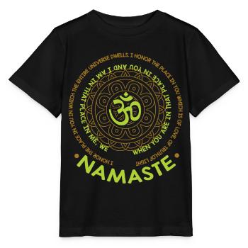 Namaste Nous sommes une méditation Mandala Yoga - T-shirt bio MINI CREATOR Stanley/Stella Enfant - noir - Devant - Mikhail (115cm)