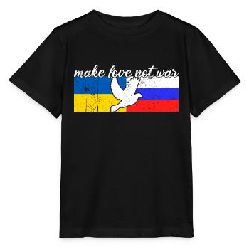 Ukraine Russia Conflict Dove of Peace - Stanley/Stella MINI CREATOR Kids’ T-Shirt - black - Front - Mikhail (115cm)