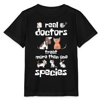 Veterinarian girl, veterinarian - Stanley/Stella MINI CREATOR Kids’ T-Shirt - black - Front - Mikhail (115cm)