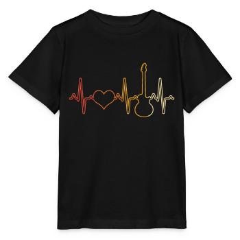 E Guitar Heartbeat Retro - Stanley/Stella MINI CREATOR Kids’ T-Shirt - black - Front - Mikhail (115cm)