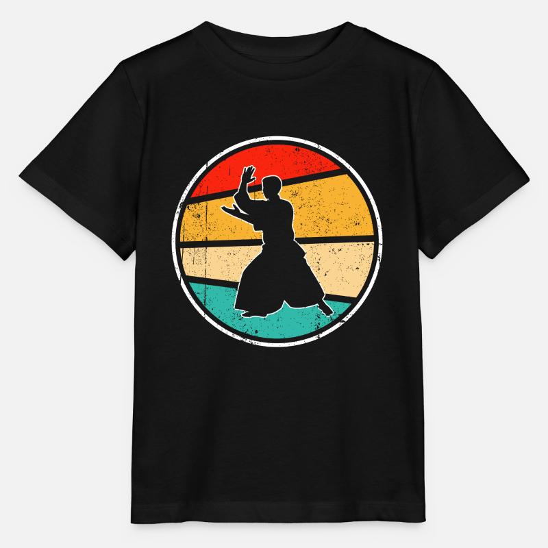 Aikido Retro Logo - Stanley/Stella Kinder T-Shirt MINI CREATOR - Schwarz