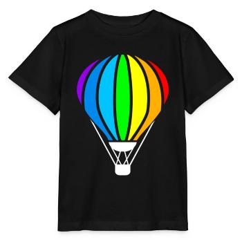 Heißluftballon, Fliegen Eines Heißluftballons - Stanley/Stella Kinder T-Shirt MINI CREATOR  - Schwarz - Vorne - Mikhail (115cm)