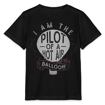 Heißluftballon, Fliegen Eines Heißluftballons - Stanley/Stella Kinder T-Shirt MINI CREATOR  - Schwarz - Vorne - Mikhail (115cm)