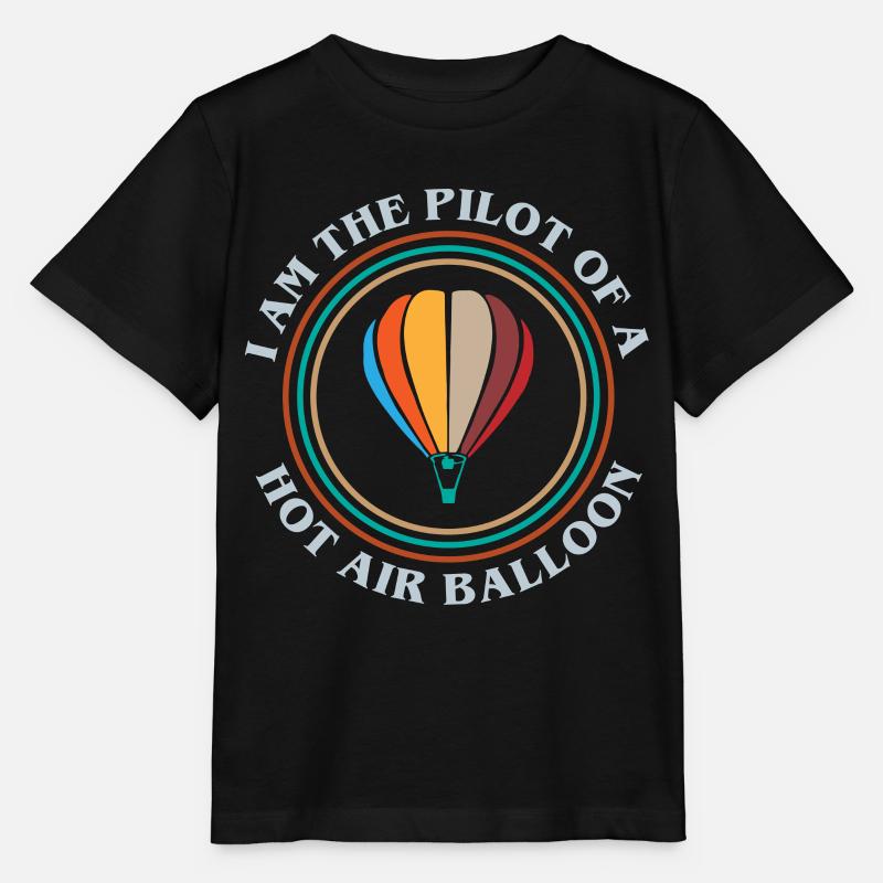 Montgolfière, pilotage d’une montgolfière - T-shirt bio MINI CREATOR Stanley/Stella Enfant - noir