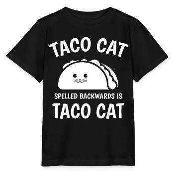 Taco Cat Backward is Taco Cat - Stanley/Stella MINI CREATOR Kids’ T-Shirt - black - Front - Mikhail (115cm)