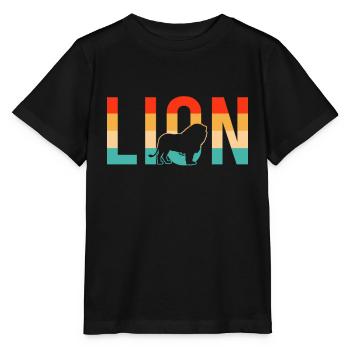 Löwe lion Retro - Stanley/Stella MINI CREATOR Kids’ T-Shirt - black - Front - Mikhail (115cm)