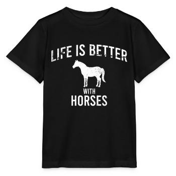 Horse Horse Saying - Stanley/Stella MINI CREATOR Kids’ T-Shirt - black - Front - Mikhail (115cm)