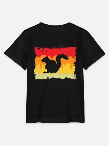 Eichhörnchen Retro - Stanley/Stella Kinder T-Shirt MINI CREATOR  - Schwarz