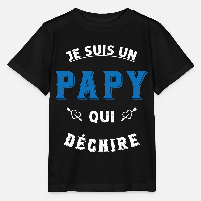 Je suis un papy qui déchire - T-shirt bio MINI CREATOR Stanley/Stella Enfant - noir