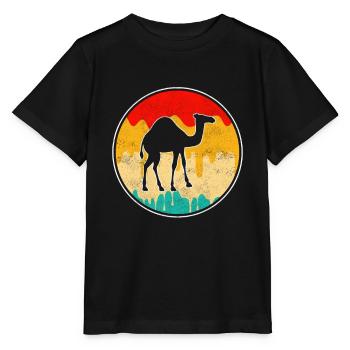 Retro Dromedar - Stanley/Stella Kinder T-Shirt MINI CREATOR  - Schwarz - Vorne - Mikhail (115cm)