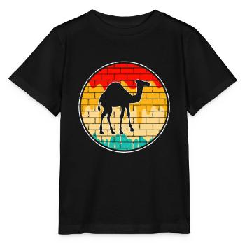 Retro Dromedar - Stanley/Stella Kinder T-Shirt MINI CREATOR  - Schwarz - Vorne - Mikhail (115cm)