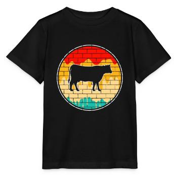 Bœuf de vache Retro - T-shirt bio MINI CREATOR Stanley/Stella Enfant - noir - Devant - Mikhail (115cm)