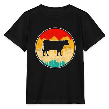 Bœuf de vache Retro - T-shirt bio MINI CREATOR Stanley/Stella Enfant - noir - Devant - Mikhail (115cm)