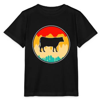 Bœuf de vache Retro - T-shirt bio MINI CREATOR Stanley/Stella Enfant - noir - Devant - Mikhail (115cm)