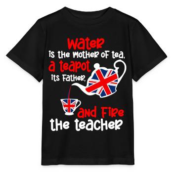 Tea lovers, tea drinkers, tea time - Stanley/Stella MINI CREATOR Kids’ T-Shirt - black - Front - Mikhail (115cm)