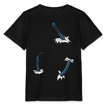 Fishermen, fishing, fishing hooks - Stanley/Stella MINI CREATOR Kids’ T-Shirt - black - Front - Mikhail (115cm)