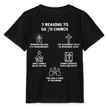5 Reasons to Go to Church - Stanley/Stella MINI CREATOR Kids’ T-Shirt - black - Front - Mikhail (115cm)