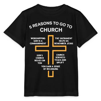 5 Reasons to Go to Church - Stanley/Stella MINI CREATOR Kids’ T-Shirt - black - Front - Mikhail (115cm)