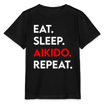 manger du sommeil aïkido répéter - T-shirt bio MINI CREATOR Stanley/Stella Enfant - noir - Devant - Mikhail (115cm)