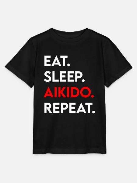 eat sleep aikido repeat - Stanley/Stella Kinder T-Shirt MINI CREATOR - Schwarz