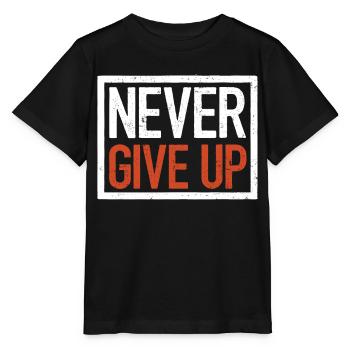 Ne jamais abandonner, citation motivante - T-shirt bio MINI CREATOR Stanley/Stella Enfant - noir - Devant - Mikhail (115cm)