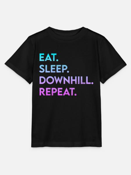 eat sleep downhill repeat - Stanley/Stella Kinder T-Shirt MINI CREATOR  - Schwarz