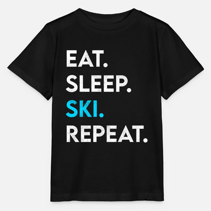 eat sleep ski repeat - Stanley/Stella MINI CREATOR Kids’ T-Shirt - black