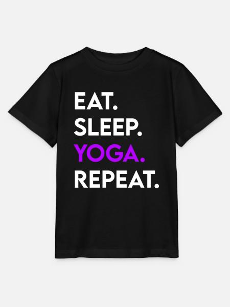 eat sleep yoga repeat - Stanley/Stella Kinder T-Shirt MINI CREATOR - Schwarz