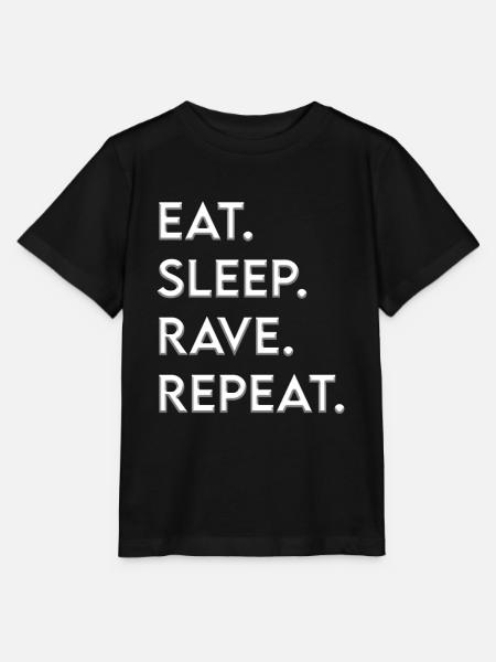 eat sleep rave repeat - Stanley/Stella Kinder T-Shirt MINI CREATOR - Schwarz