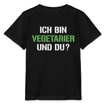 Vegetarier Spruch - Stanley/Stella Kinder T-Shirt MINI CREATOR  - Schwarz - Vorne - Mikhail (115cm)