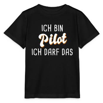 Pilot - Stanley/Stella Kinder T-Shirt MINI CREATOR  - Schwarz - Vorne - Mikhail (115cm)