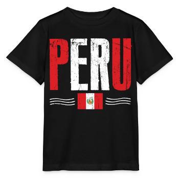 Peru Fan, Amérique du Sud - T-shirt bio MINI CREATOR Stanley/Stella Enfant - noir - Devant - Mikhail (115cm)