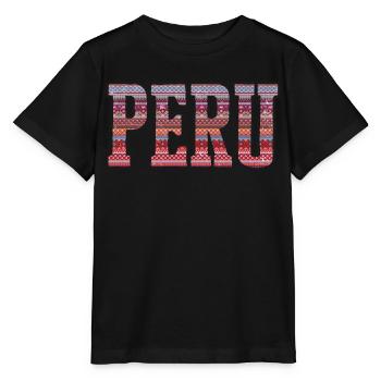 Peru Fan, Amérique du Sud - T-shirt bio MINI CREATOR Stanley/Stella Enfant - noir - Devant - Mikhail (115cm)