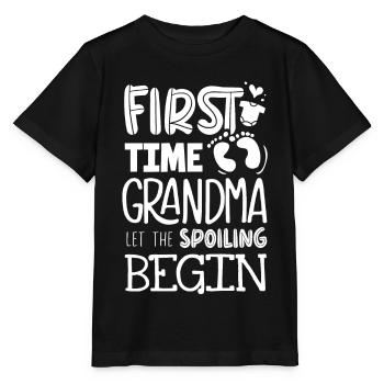 Grandma for the first time - Stanley/Stella MINI CREATOR Kids’ T-Shirt - black - Front - Mikhail (115cm)